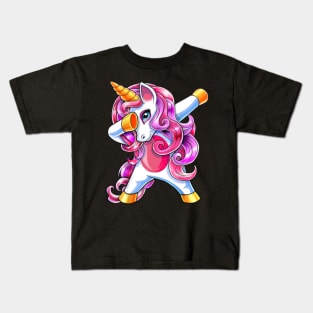 Dabbing Unicorn Birthday Shirt Girls Cute Unicorn Kids T-Shirt